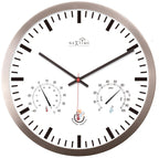 Nextime ne-90513wi wandklok + weerstation 25cm wit rc aluminium