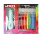 Westcott - Westcott airbrush - set inclusief 12 stiften en 36 sjablonen - ac-e16800