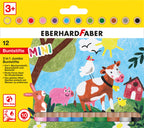 Eberhard faber kleurpotloden - minimaxi - 12 stuks - dikke kern - ef-518912