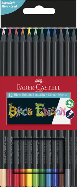 Faber Castell - Faber Castell fc-116412 kleurpotloden black edition in etui 12 stuks