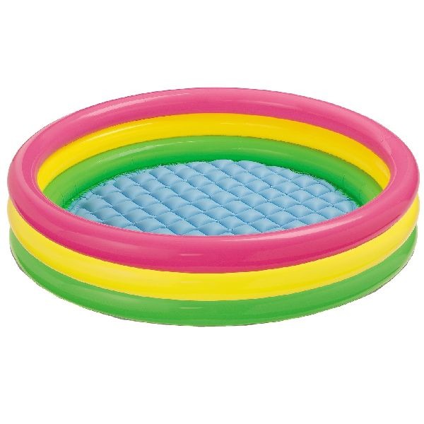 Intex - sunset glow kinderzwembad + opblaasbare bodem 147x33cm