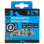 M-Wave Ketting 1 2 x 3 32 inch 116 schakels 6 7 8S zilver
