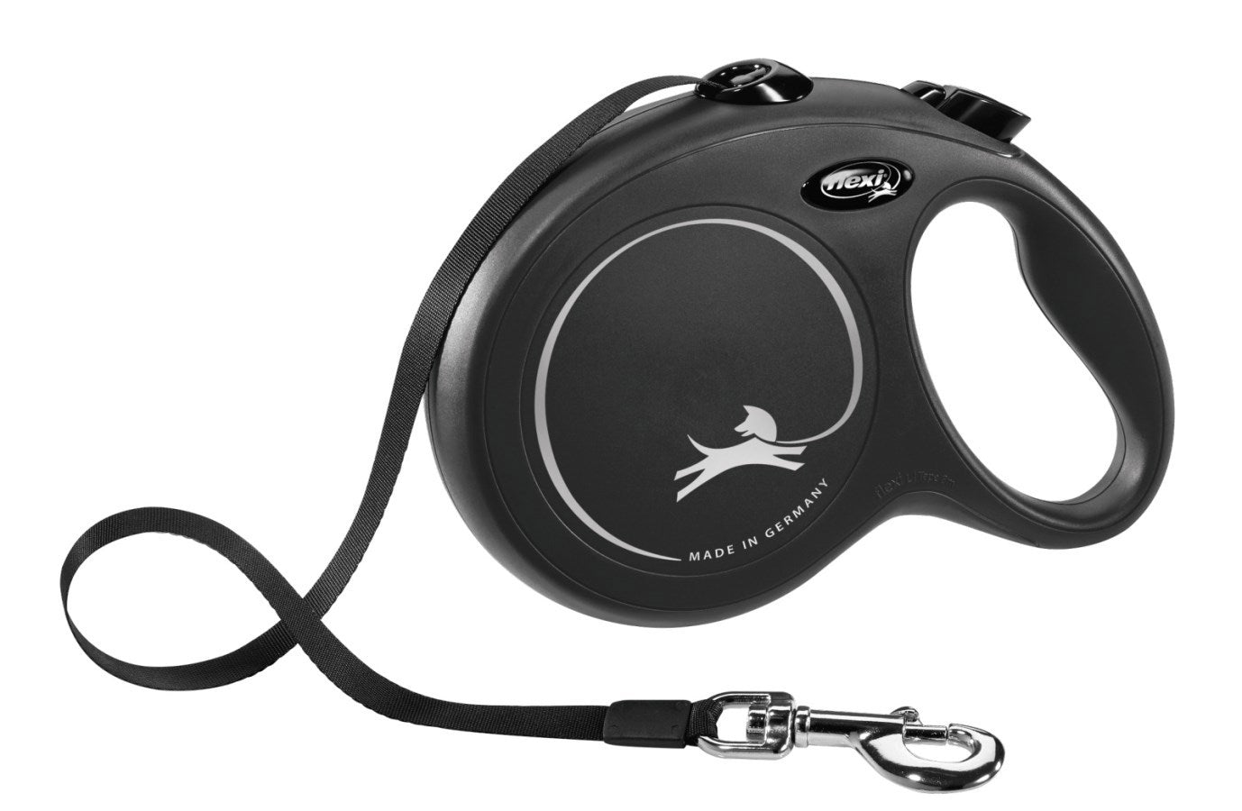 Flexi - Producten/ rollijn new classic band zwart l8 meter tot 50kg