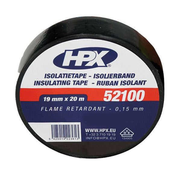 Hpx pvc isolatietape vde | zwart | 19mm x 20m - ib1920 - 10 stuks - ib1920