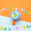 Qibbel widek kinder bel kikker cheery frog oranje blauw op kaart