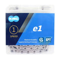 Kmc ketting e1 ept 130l single speed waxed zilver