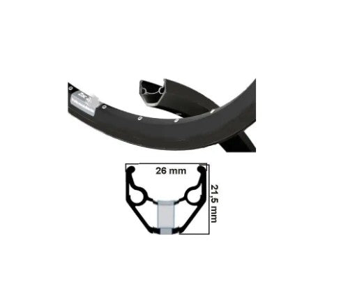 Ryde - Velgaluminium 28 sp. 36/14 (21-622) zac421 disc 26mm zwart gedopt