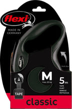 Flexi - Producten/ rollijn new classic band zwart m5 meter tot 25kg