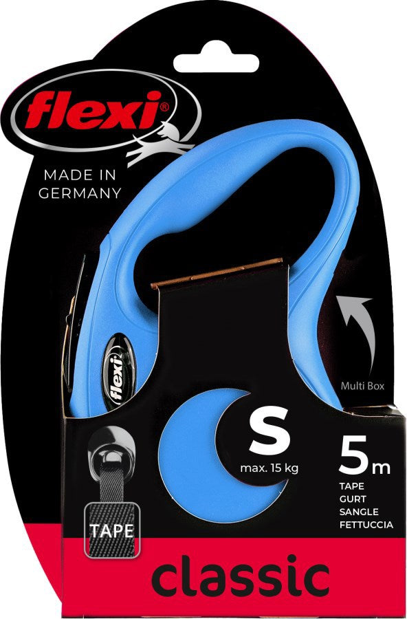 Flexi - Producten/ rollijn new classic band blauw s5 meter tot 15kg
