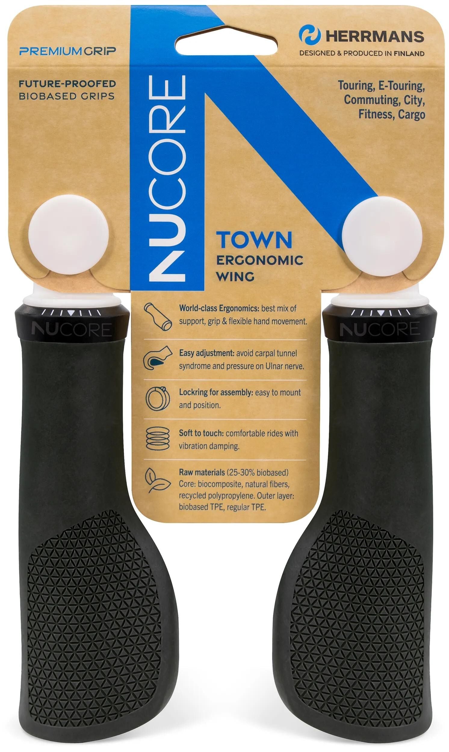 Herrmans handvatset nucore town peak 130 130mm zwart