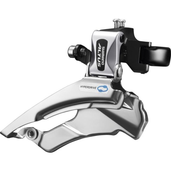 SHIMANO - SHIMANO Voorderailleur 3 x 7/8-speed altus fd-m313 down swing/dual pull - met hoge klem - 42-48t (66-69°) - zwart/zilver