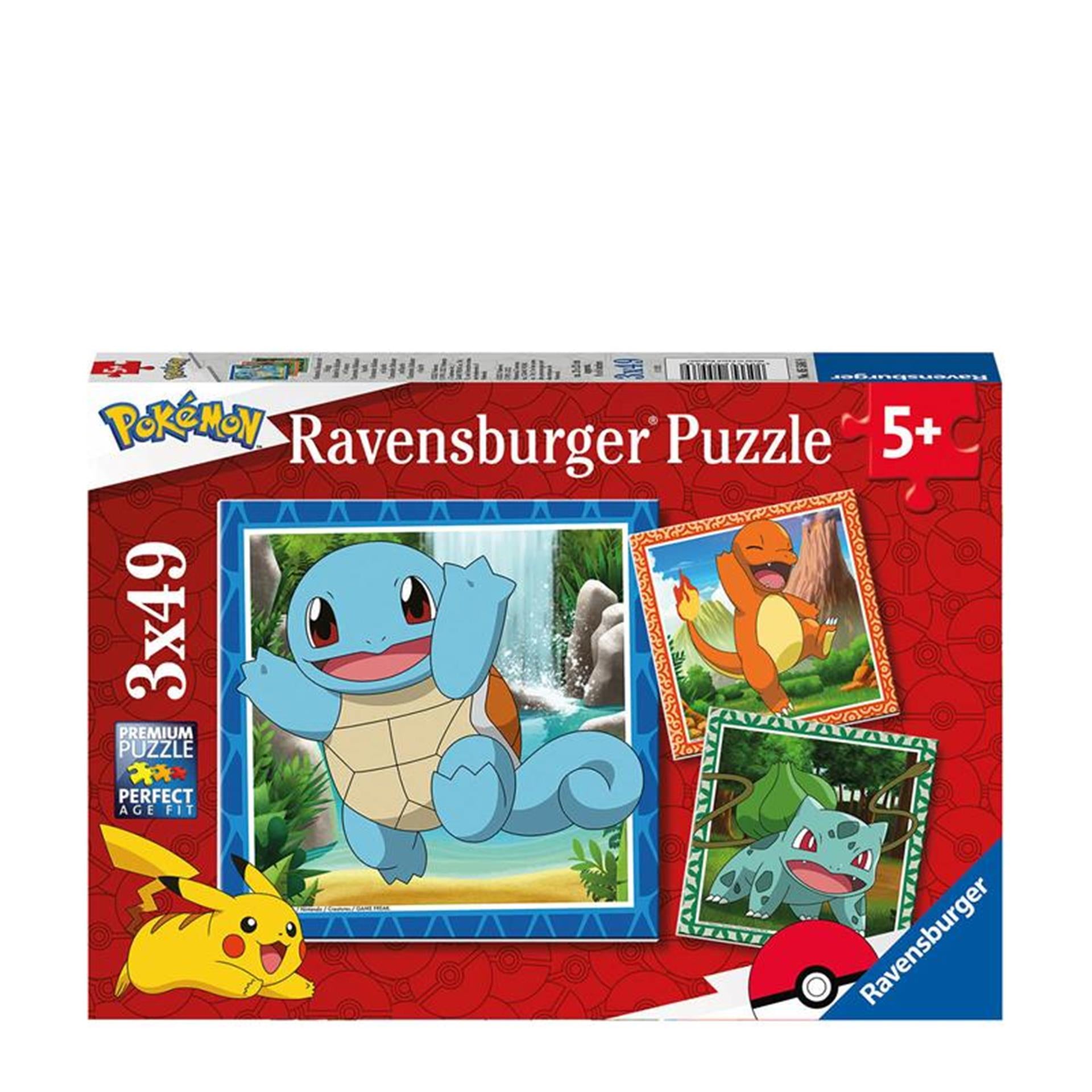 Ravensburger pokémon: charmander, bulbasaur and squirtle