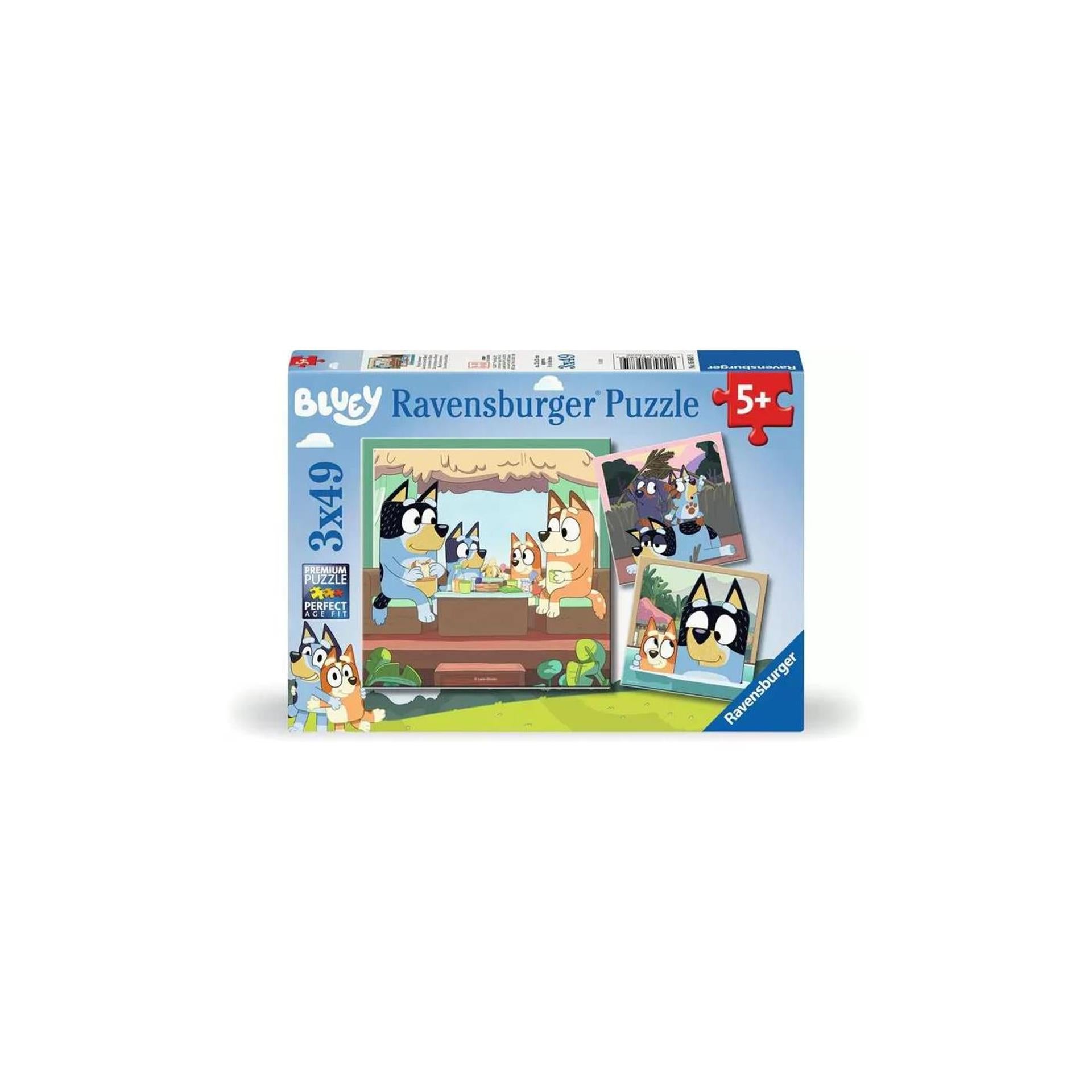 Ravensburger - puzzel de avonturen van bluey 3x49 stukjes