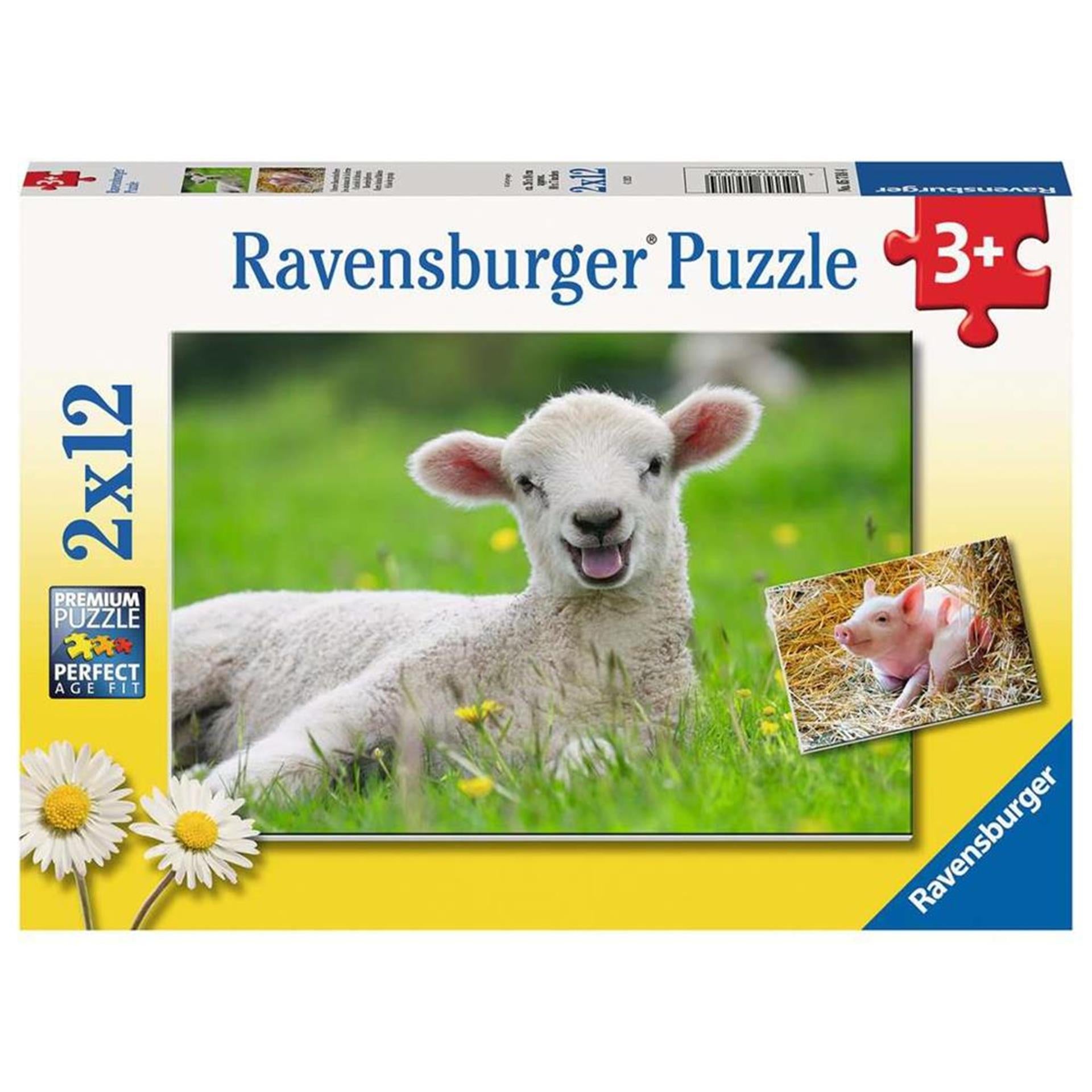 Ravensburger - puzzel boerderijdieren 2x12 stukjes