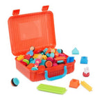 Bristle blocks koffer met familie figuren en huisdier met 85 stuks