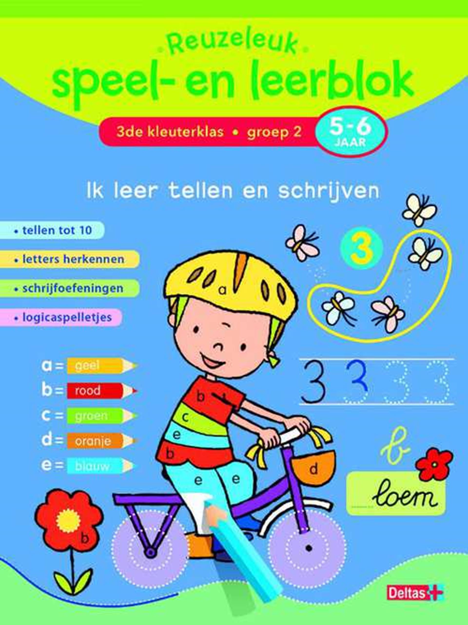 Deltas - Deltas Reuzeleuk speel- en leerblok ik leer tellen en schrijven 5-
