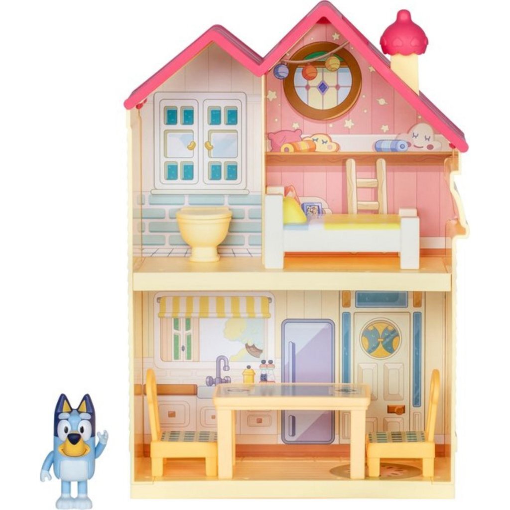 Moose toys bluey mini speelhuis met meubels en speelfiguur