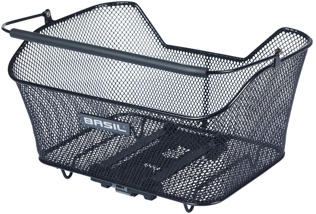 Basil fietsmand base m met mik bevestiging 14 liter 25 x 33 x 17 cm - zwart