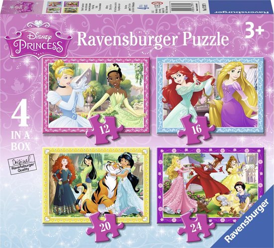 Ravensburger - puzzel disney princess - 12+16+20+24 stukjes - kinderpuzzel