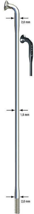 Sapim spaak 14-258l race rvs zwart zonder nippel (100st)