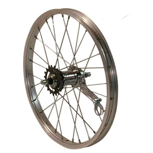 - Achterwiel 20 x 1.75 aluminium met Favorit remnaaf - zilver