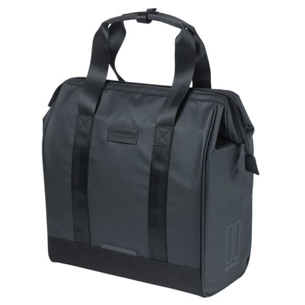BASIL - BASIL Tas grand tarpaulin shopper zwart mik hooks | 23l