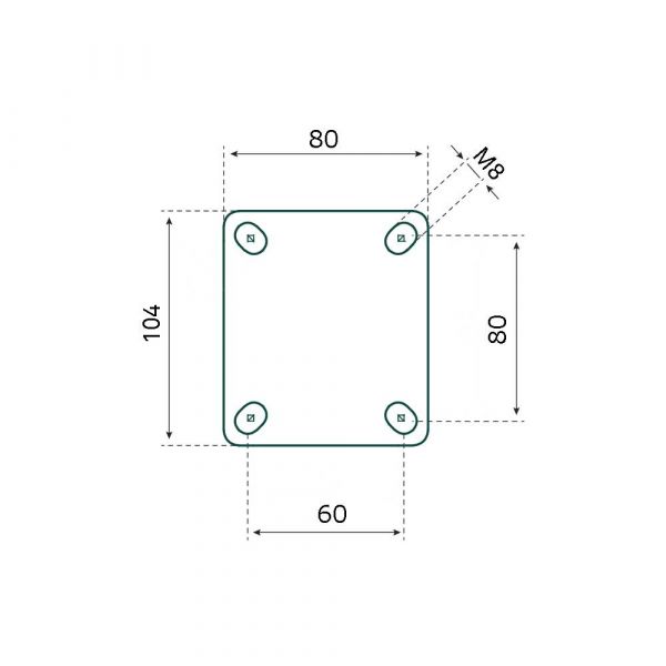 Tarsus bokwiel 100 mm. tpr extra stil