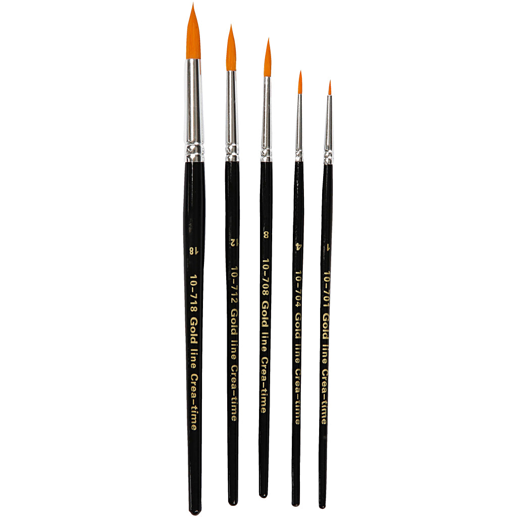 Creativ Company - Creativ Company Https://www.cchobby.nl/gold-line-penselen-afm-1-4-8-12-18-l-17-19-cm-b-1-7-mm-rond-5-stuk-1-doos