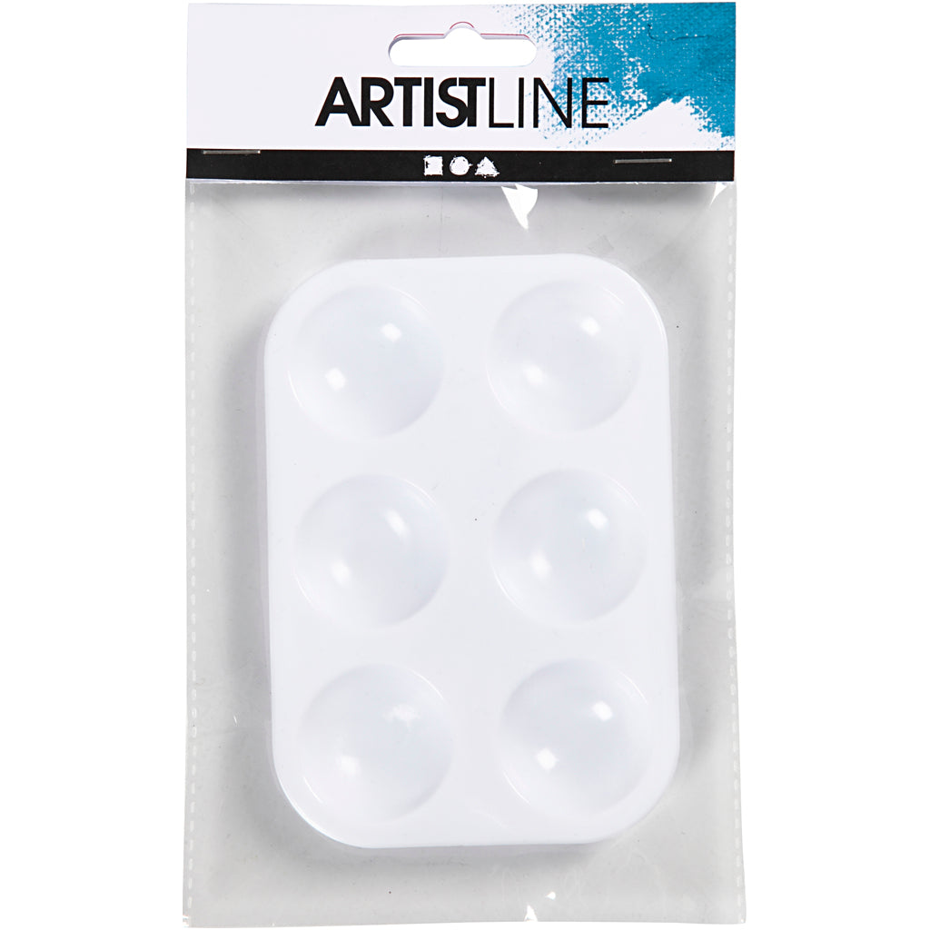 Creativ Company - Creativ Company Https://www.cchobby.nl/palet-rechthoekig-palet-met-6-vakken-afm-13x8-5-cm-wit-1-stuk