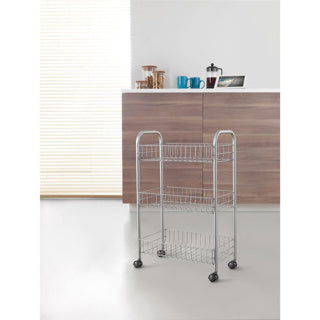 Metaltex - Metaltex Tomado keuken/badkamer opbergtrolley lugano 41x23x63 cm wieltjes
