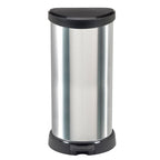 Curver - Curver decobin pedaalemmer ovaal 40l zilver/zwart