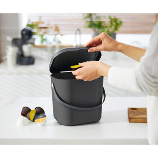 Rotho albula afvalscheiders - gft afvalbak - 6l - zwart