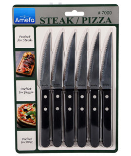 Amefa - Amefa pizza/steak messenset 6-delig zwart