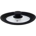 Alpina - universele glazen deksel met siliconen rand - pannendeksel voor pannen 16/ 18/ 20 cm - anti spatdeksel - vaatwasserbestendig - glas