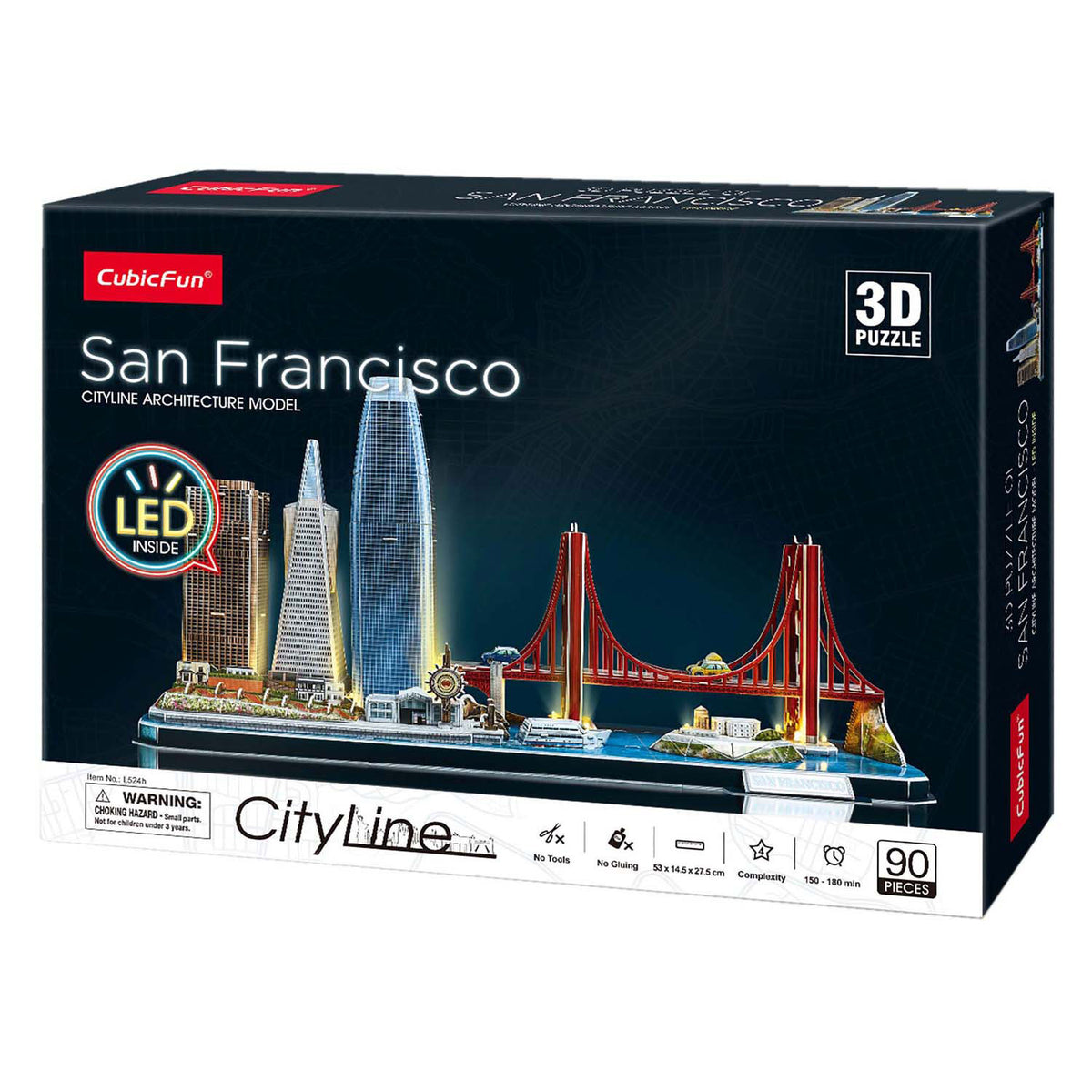 Cubic Fun - Cubic Fun 3d puzzel city line san francisco met led verlichting