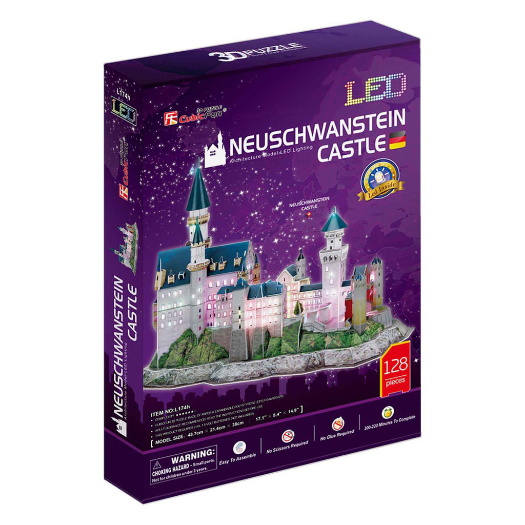 Cubic Fun - Cubic Fun 3d puzzel neuschwanstein kasteel met led verlichting