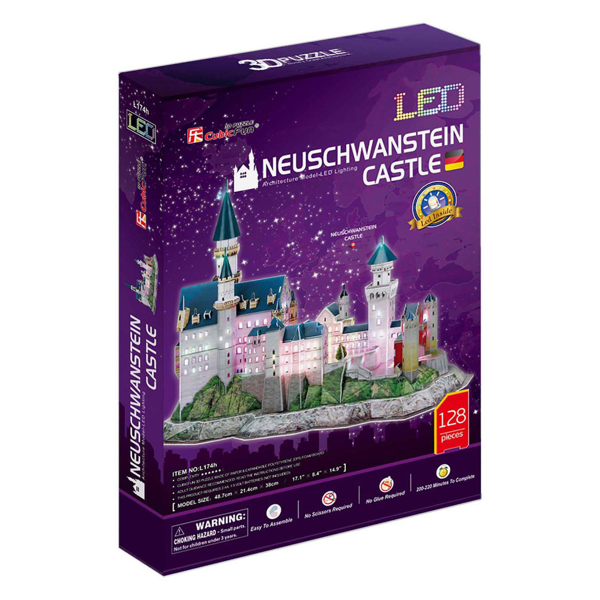 Cubic Fun - Cubic Fun 3d puzzel neuschwanstein kasteel met led verlichting