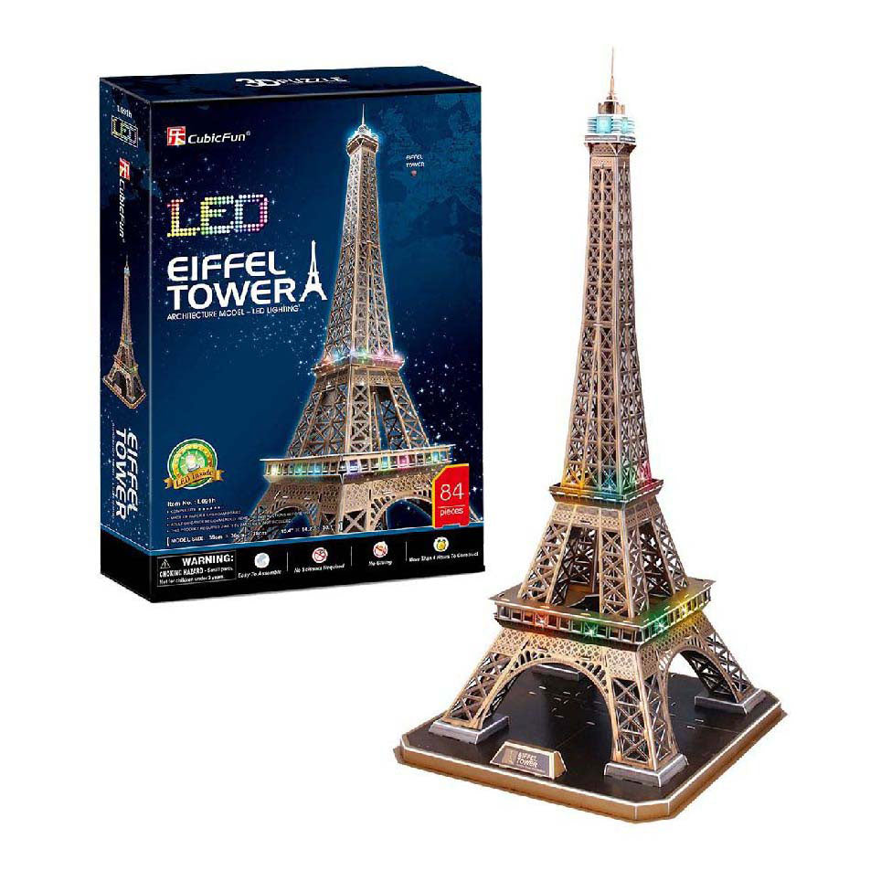 Cubic fun 3d-puzzel eiffeltoren met led