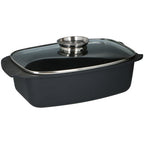 Alpina - braadslee met glazen deksel 5.5l 39.5x22.5x10.8 cm zwart