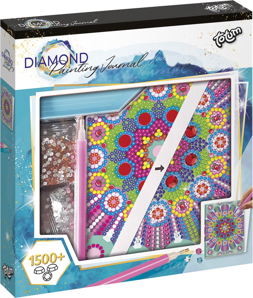 Totum notitieboek mandala - diamond painting dagboek schrijfboek - creatief speelgoed meisjes knutselen creatief cadeautip kerst