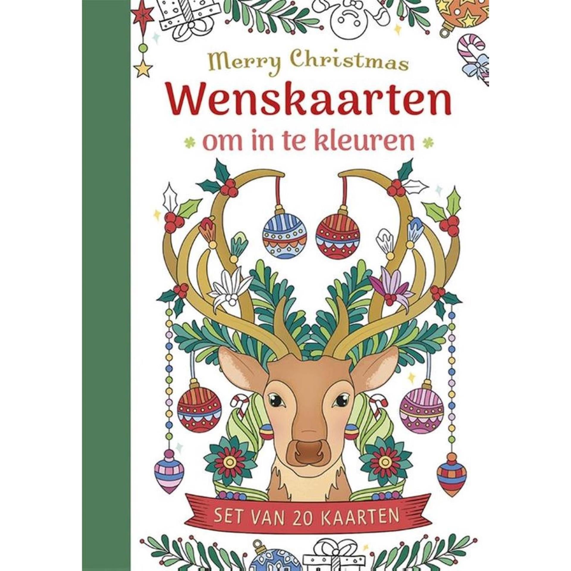 Deltas wenskaarten om in te kleuren - merry christmas