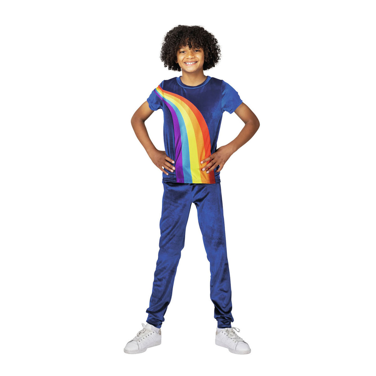 K3 verkleedkleding - verkleedpak regenboog blauw 3 5 jaar - maat 116
