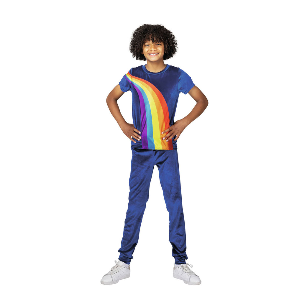 K3 - K3 verkleedkleding - verkleedpak regenboog blauw 6/8 jaar - maat 134