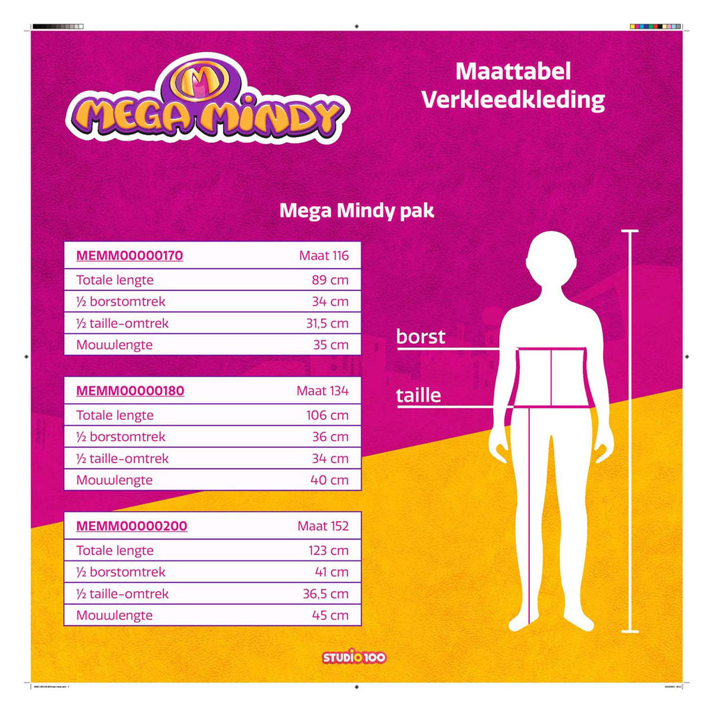 Studio 100 - Studio 100 Mega mindy verkleedpak zonder masker - 6-8 jaar