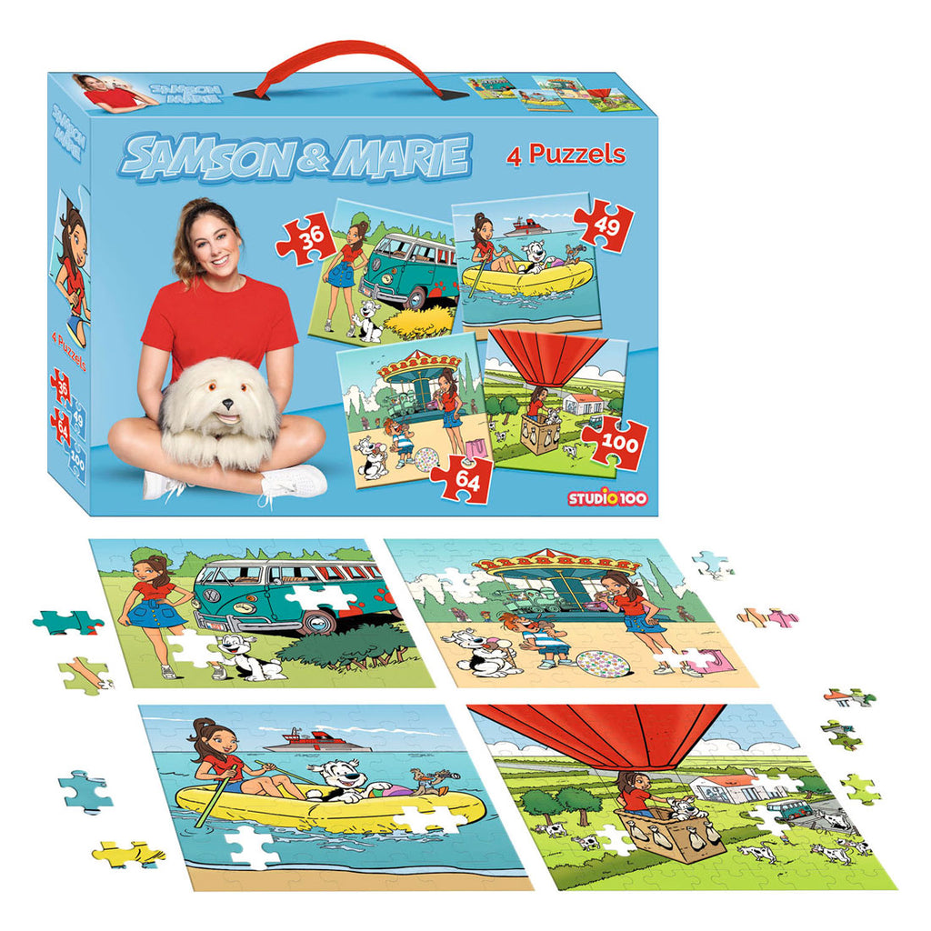 Samson marie puzzel - 4 in 1 puzzel - 36 49 64 100 stukjes