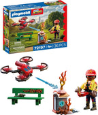 PLAYMOBIL - PLAYMOBIL city action brandweer blusdrone speelgoed met waterkanon.
