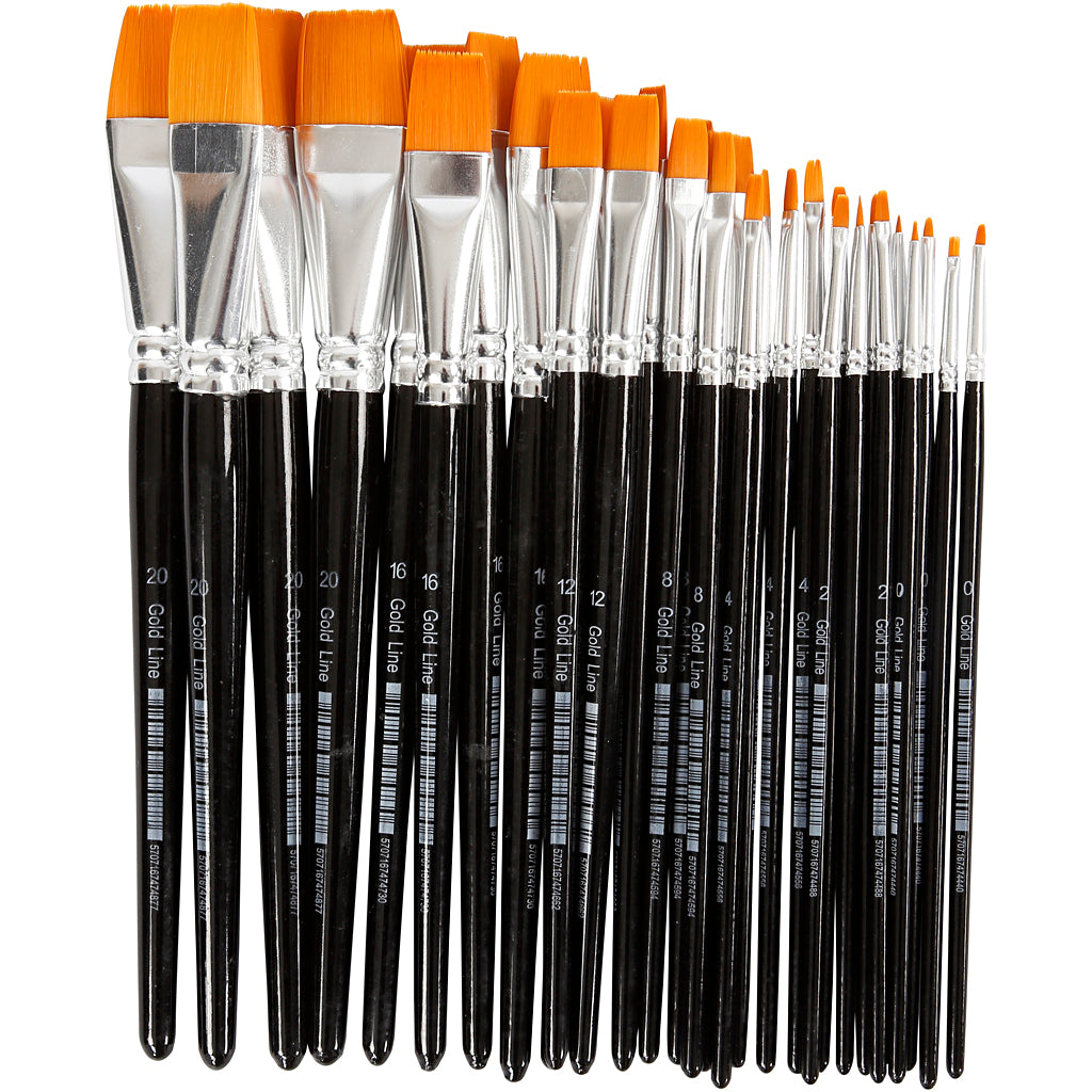 Creativ Company - Creativ Company Https://www.cchobby.nl/gold-line-penselen-afm-0-2-4-8-12-16-20-l-17-21-cm-b-2-22-mm-plat-30-stuk-1-doos