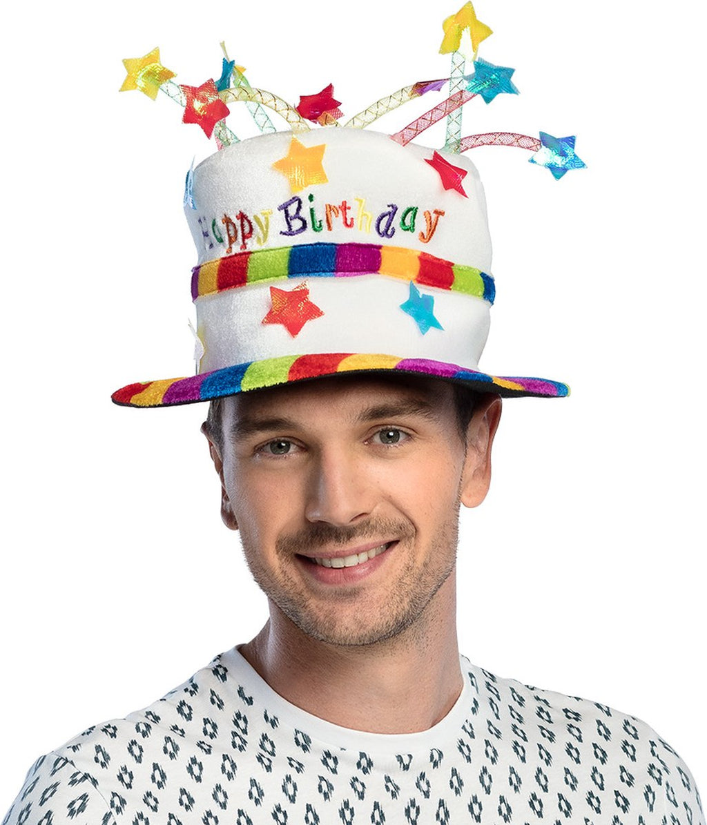 Boland - hoed rainbow cake 'happy birthday' - 58 - volwassenen - unisex -
