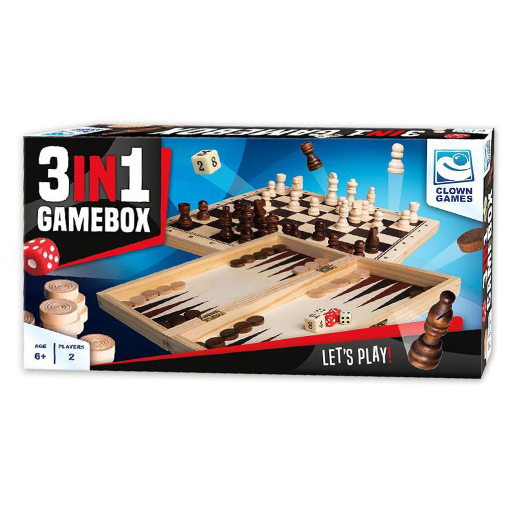 Clown Games - 3in1 spellendoos hout
