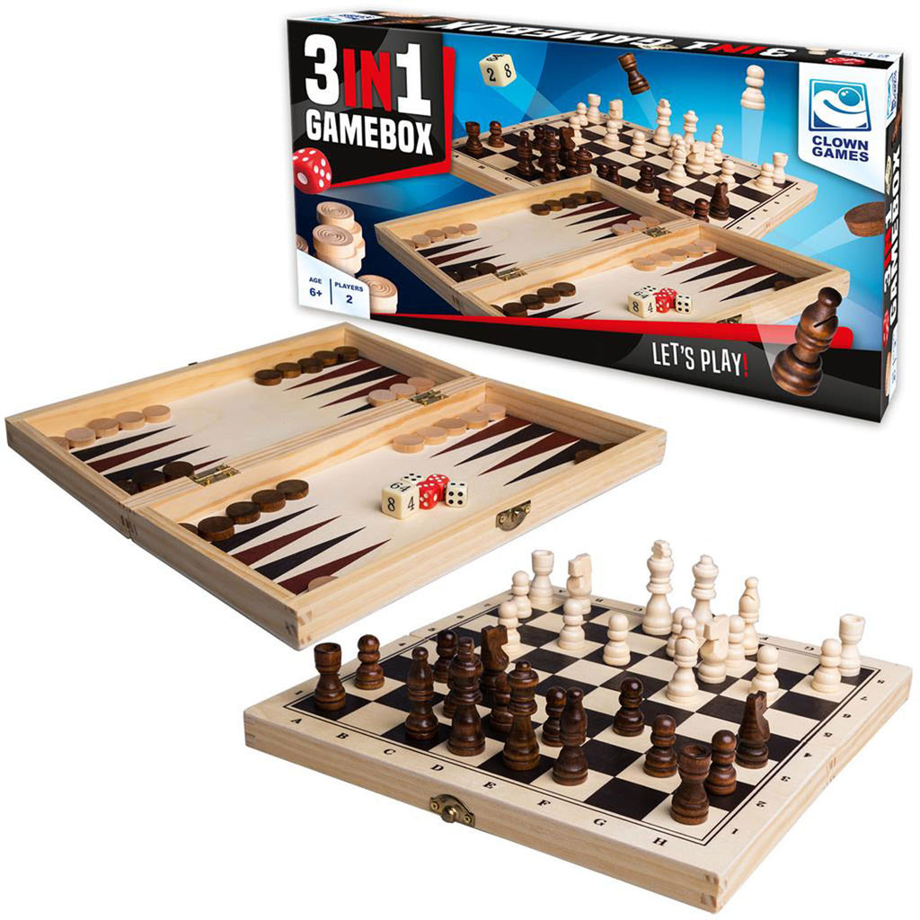 Clown Games - 3in1 spellendoos hout